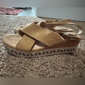 Women's Tan Wedge Sandals